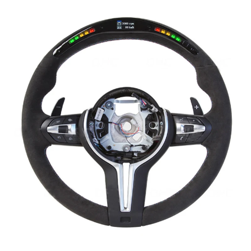 Audio Control Button Switch Real LED Carbon fiber Car Steering Wheel For Bmw F10 F15 F80 F90 X1 X5 X6