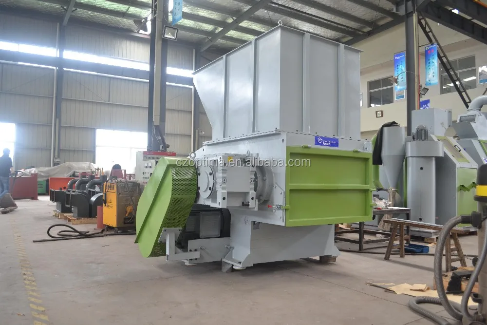 PVC PE PET FILM rubber tire waste plastic bottle single double shaft shredder recycling machine
