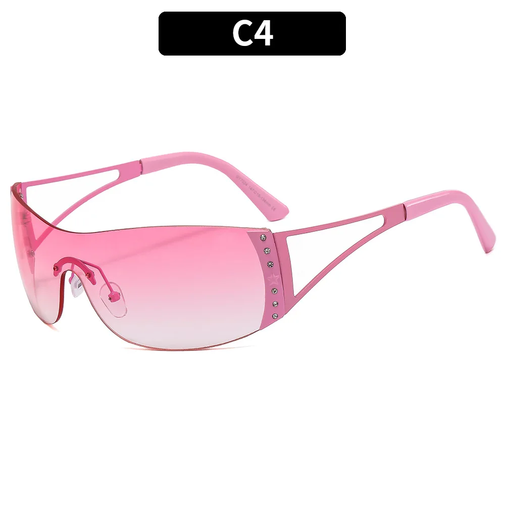 2024 New Arrivals Y2K Sexy Women Sports Sunglasses Personalized Unique Frameless UV400 Sunglasses Ladies Glasses Sunglasses