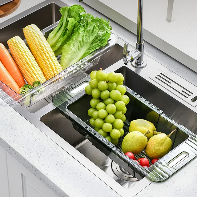 XingYou Drain Basket With Handle Kitchen Folding Strainer Bowls Drain Water Filter Basket