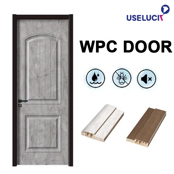 Durable PVC Foldable WPC Doors for Houses Indoor and Cheapest Indian Wooden Door Design for House Interior for Houses