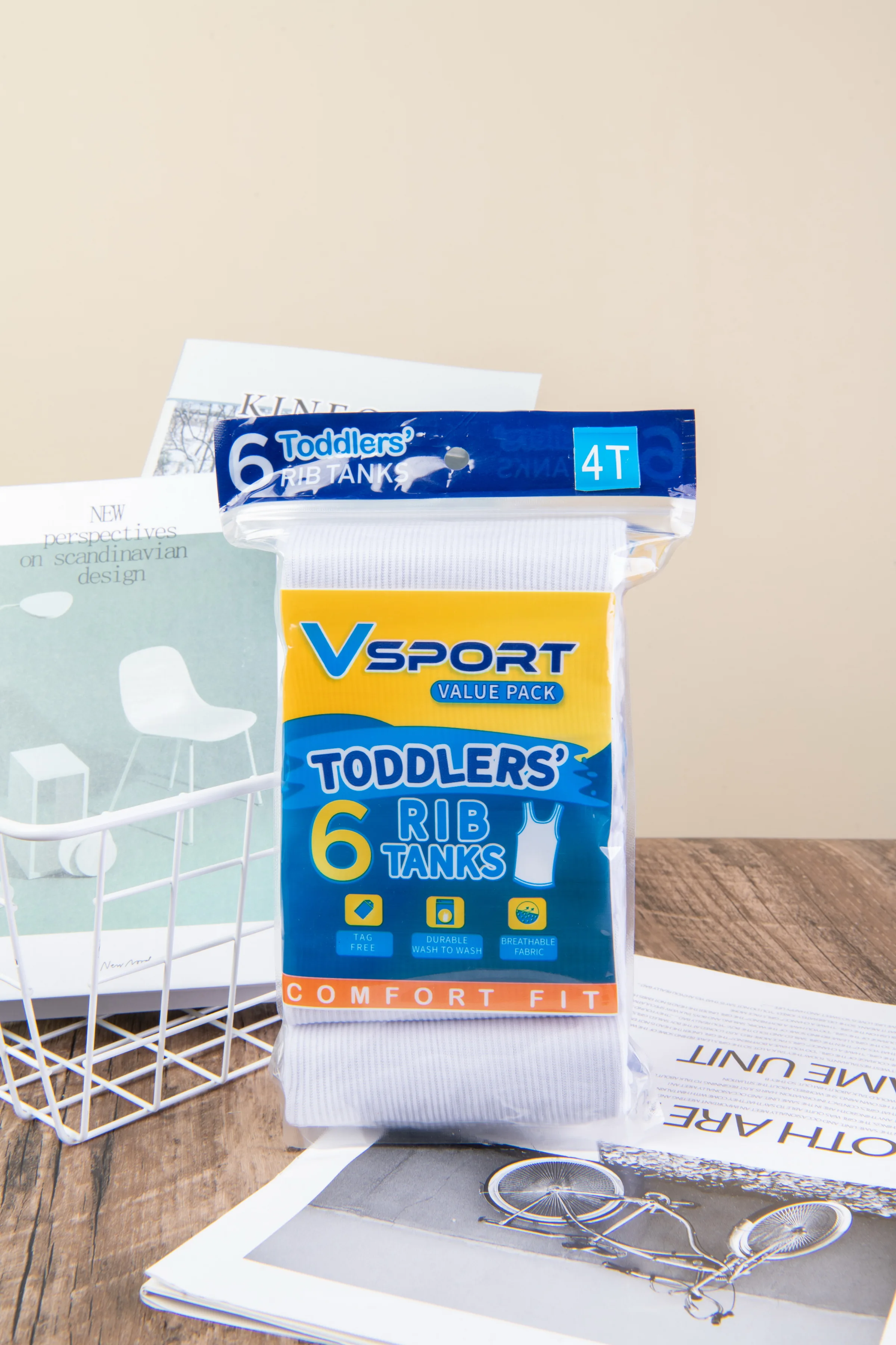 
2021 Hot Selling Toddler Sleeveless Plain White Ribbed Knit Tank Top 6 piece pack Baby Singlets 2752TT02 