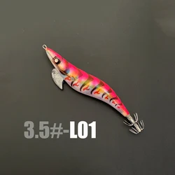 Ancient Hunter TYYD-1002 3.5#-21G  luminous Squid Jigs fishing lures Artificial Bait Wood Shrimp