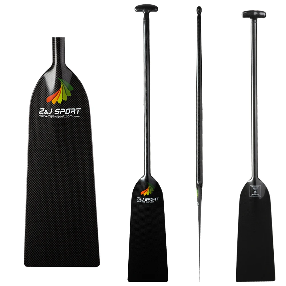 Full Carbon Fiber Trivium Dragon Boat Paddle with Ultralight Round to Oval Shaft with no junction between the blade and shaft