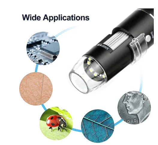 Professional USB Digital Microscope 1000X  8 LEDs 2MP Electronic Microscope Endoscope Zoom Camera Magnify WITH  Lift Stand
