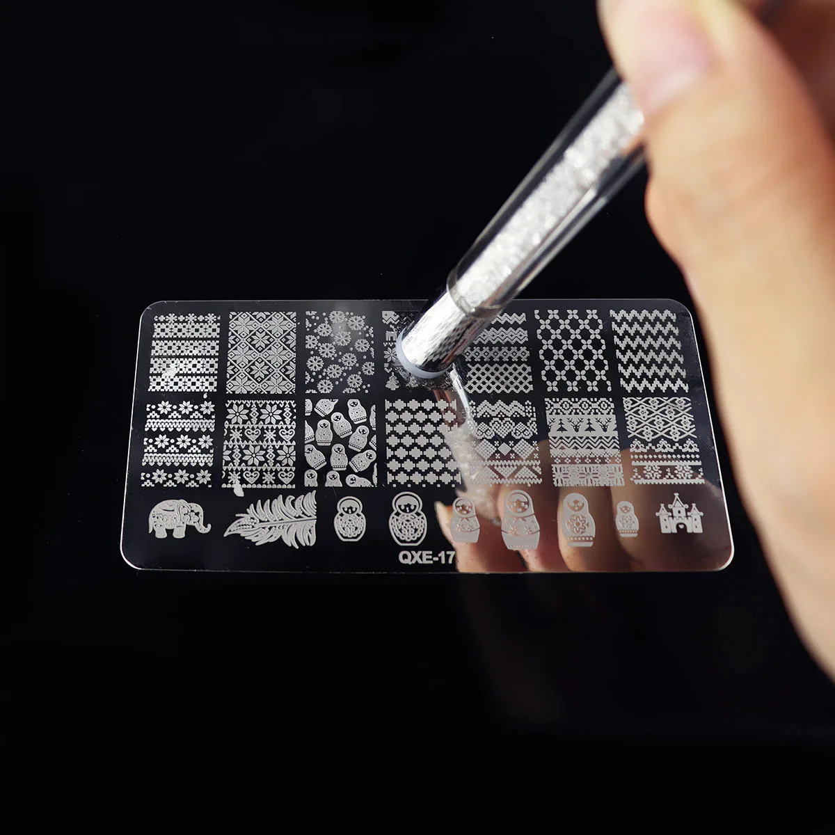 Hot Sale Double Heads mulit-function Nail Art Brush And Nail Stamp Nail Art Tools