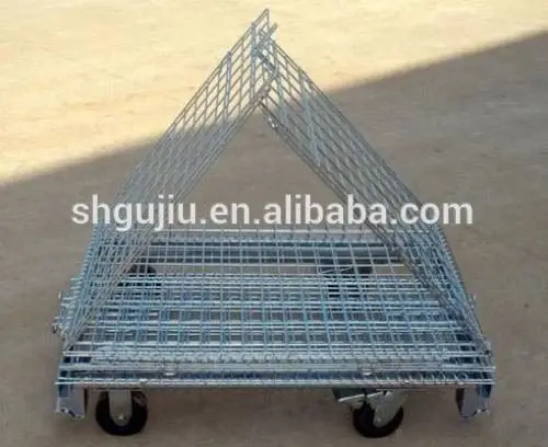 Logistics industry customized Japan Storage Equipment Wire Mesh Container With Caster
