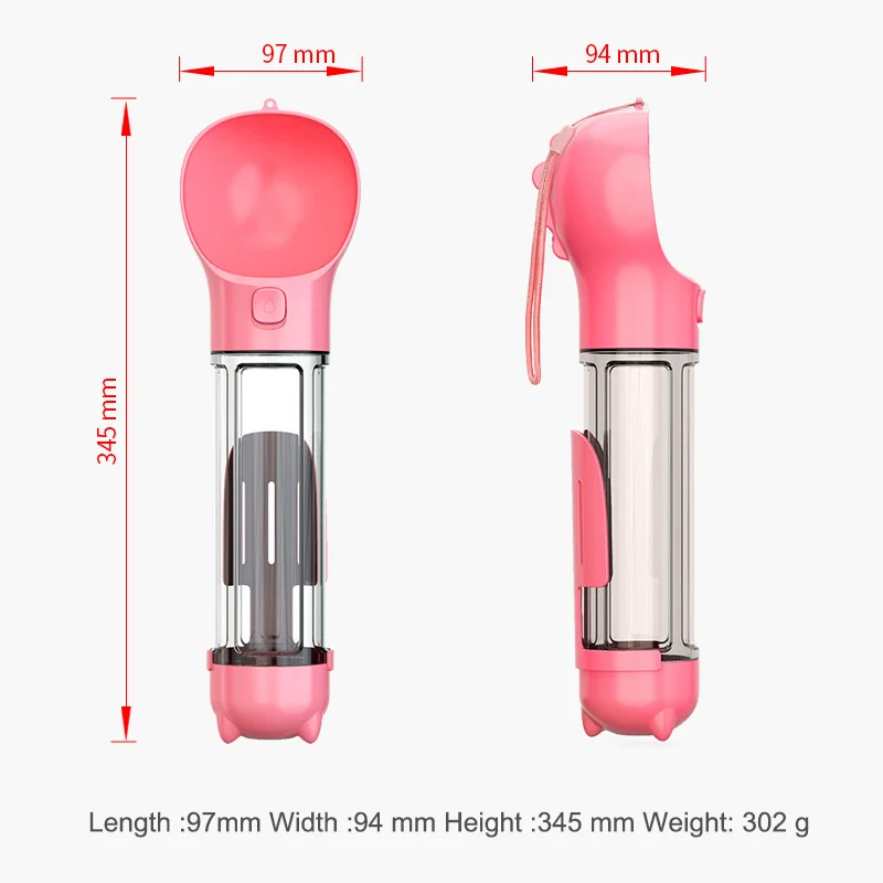 Amazon Hot Selling Pet Feeder Portable Pet Dog Water Bottle Pet Travel Water Bottle With Garbage Bag Water Bottle For Dogs