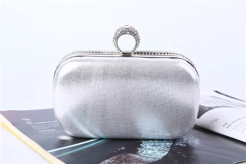 
Elegant Bling Wedding Rhinestone Crystal Tassel Evening Clutch Bag Stone Beading Clutch Purse Ring Evening Bag For Wedding Party 