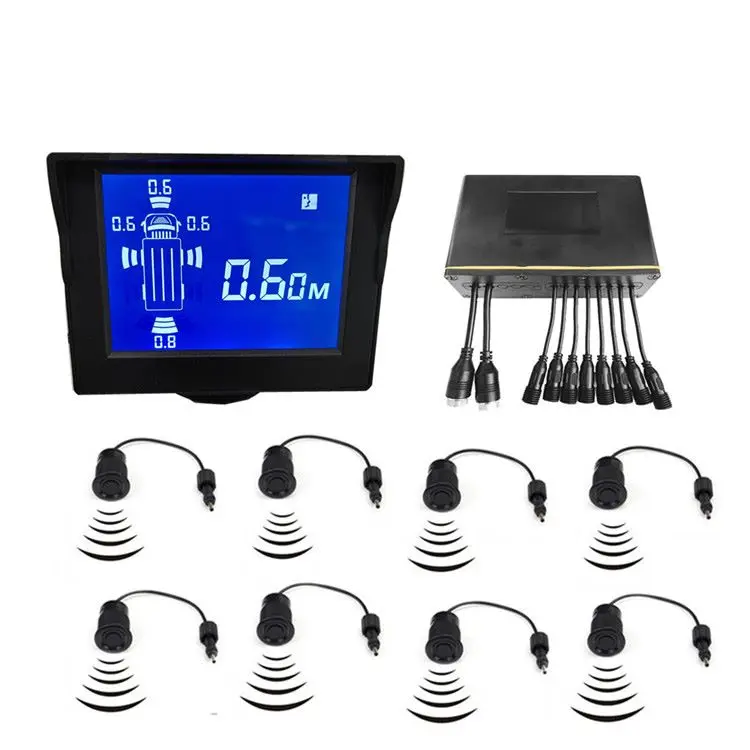 Manufacturer customized high quality waterproof 8 probe reversing radarparking sensor system for truck