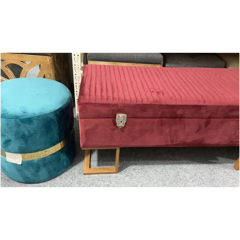 Fuzhou Fytch Mushroom Storage Ottoman Stool with Removable Lid Pouf Shaped Ottoman Wooden Cute Footstool Storage Stool