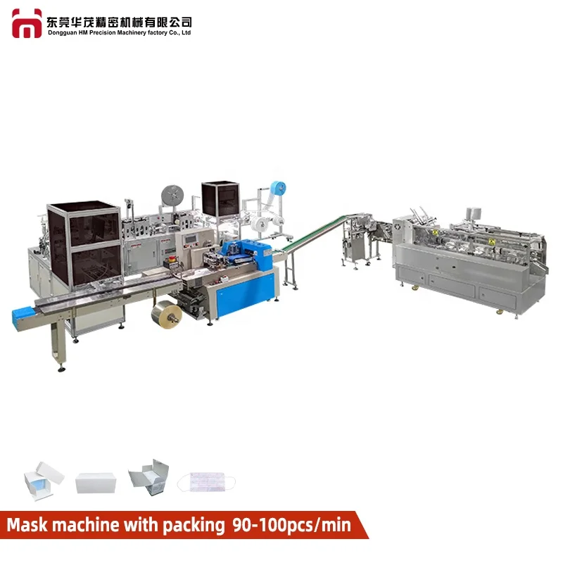 2022 Certified automatic CCD inspection Mask machine for medical flat mask with box packing producing line