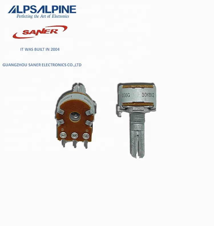 ALPS RK163 series metal shaft rotary potentiometer RK1631210C4S 10K