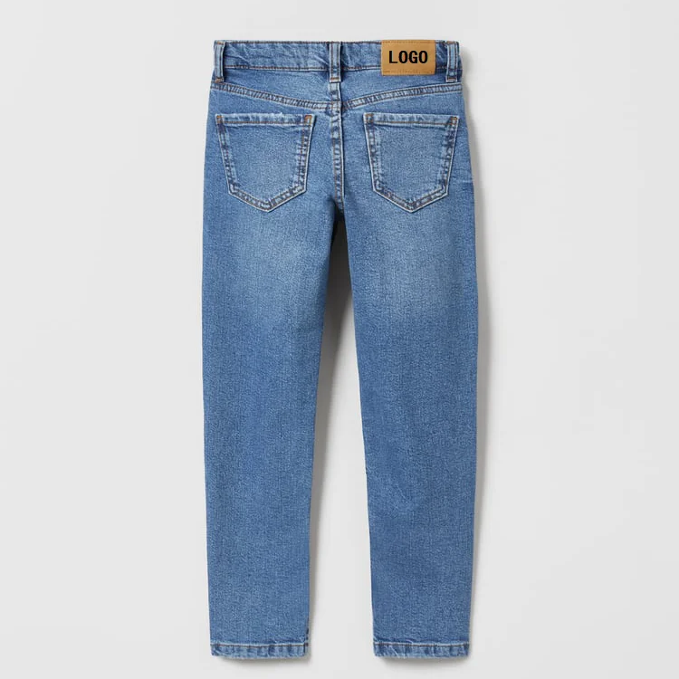 OEM Custom Fashion Studded Rivets Cotton Kids Enzyme Wash Denim Skinny Jeans Pants For Girls