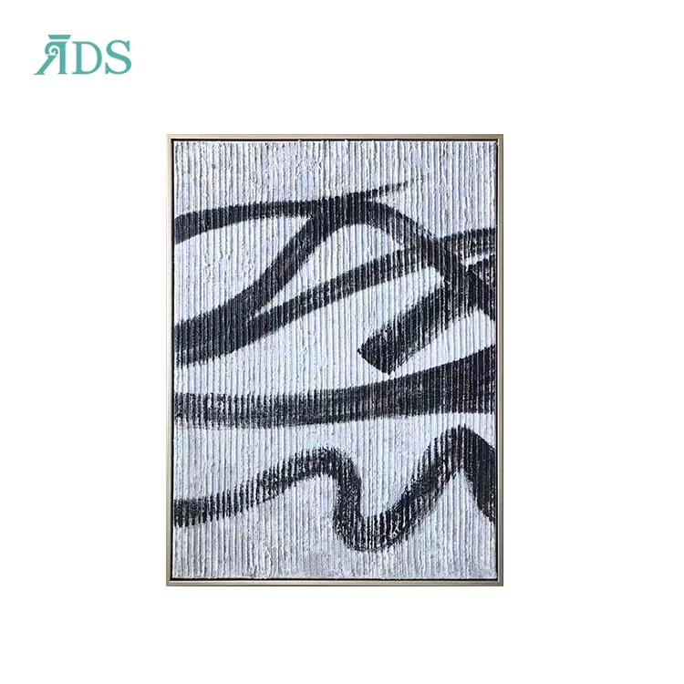 
Modern handmade abstract oil painting black and white canvas art 