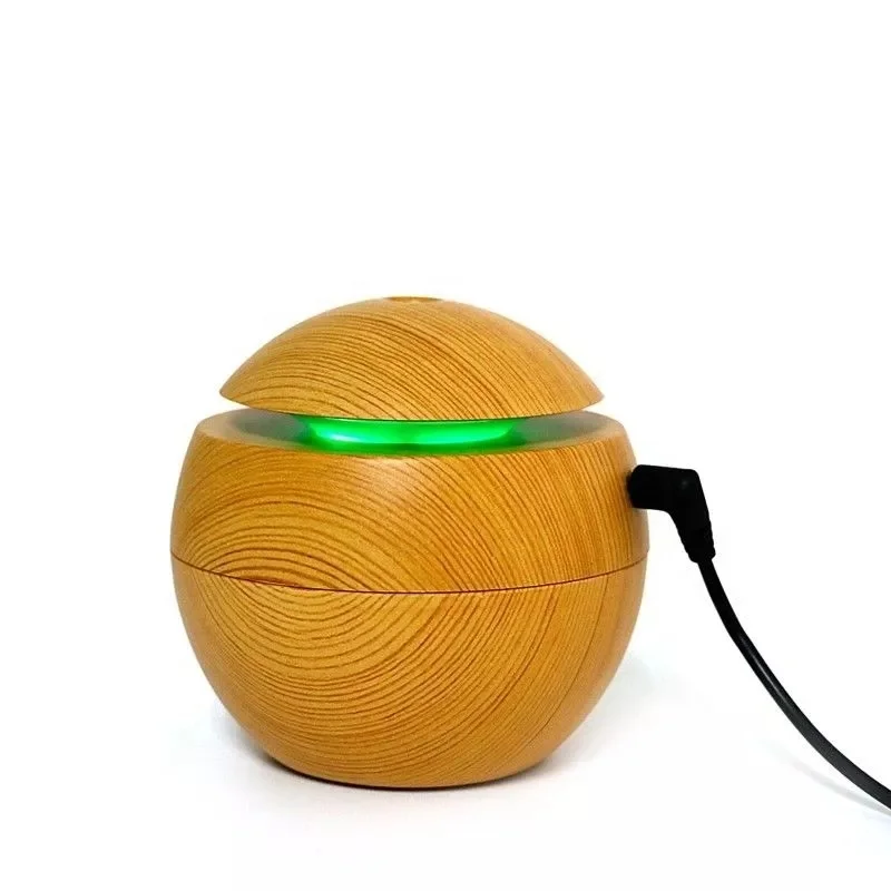 130ml Portable High Premium Cool wooden grain Mist Humidifiers Mini Humidifier Desk Essential oil Diffuser