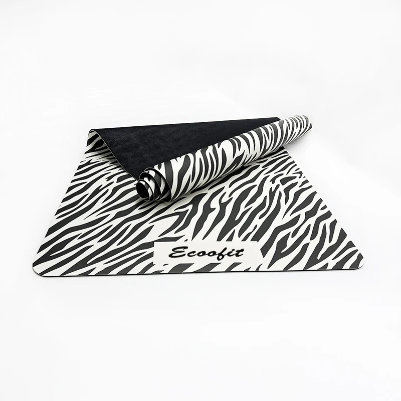 Leopard Tiger White Black Anti-skid Sports Fitness Zebra Pink Create Design Your Own Custom Pu Yoga Mat With Carry Strap