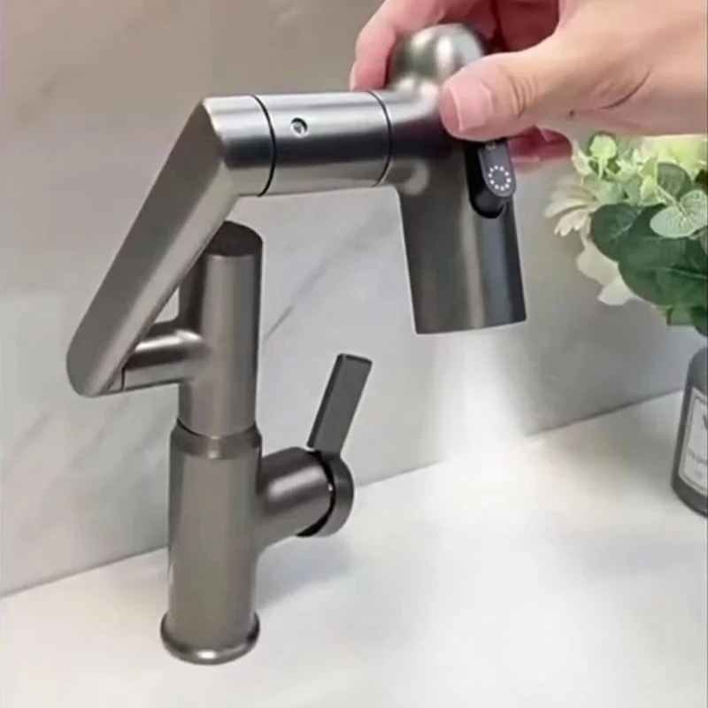 1080 rotating splash filter robotic arm faucet 360 degree swivel extendable 3 way digital display faucet for bathroom sink