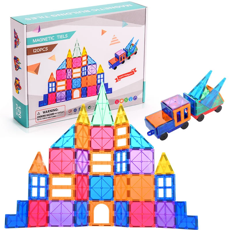 30PCS Magnetic Tiles Building Blocks, 3D Magnet Blocks Construction Playboards for Kids Toddlers, Educational STEM Preschool Toy