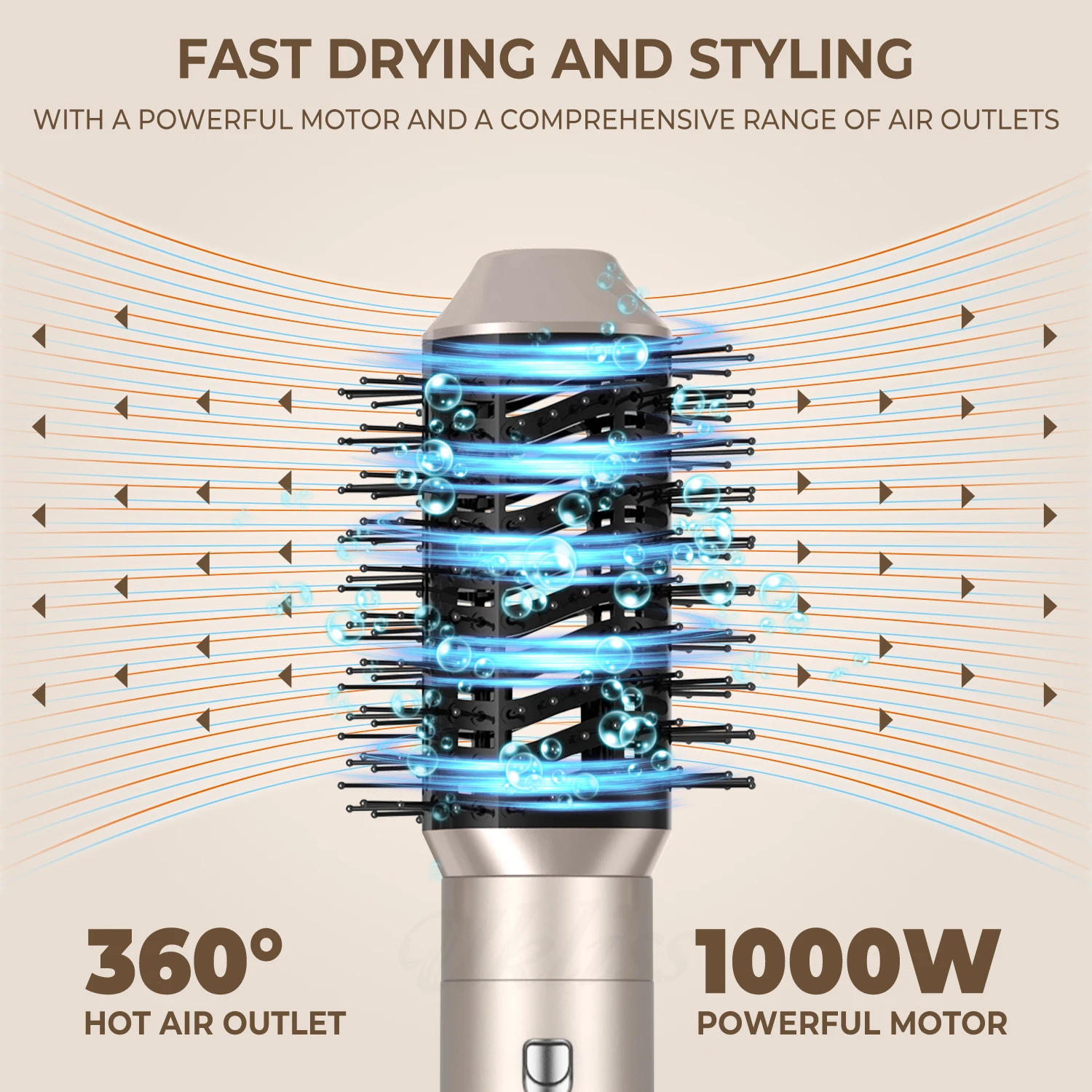 OEM 110,000 Rpm High-speed Negative Ionic Hair Dryer Brush Blow Dryer Automatic Curling Iron 6 In 1 Hot Air Styler Hair Dryer
