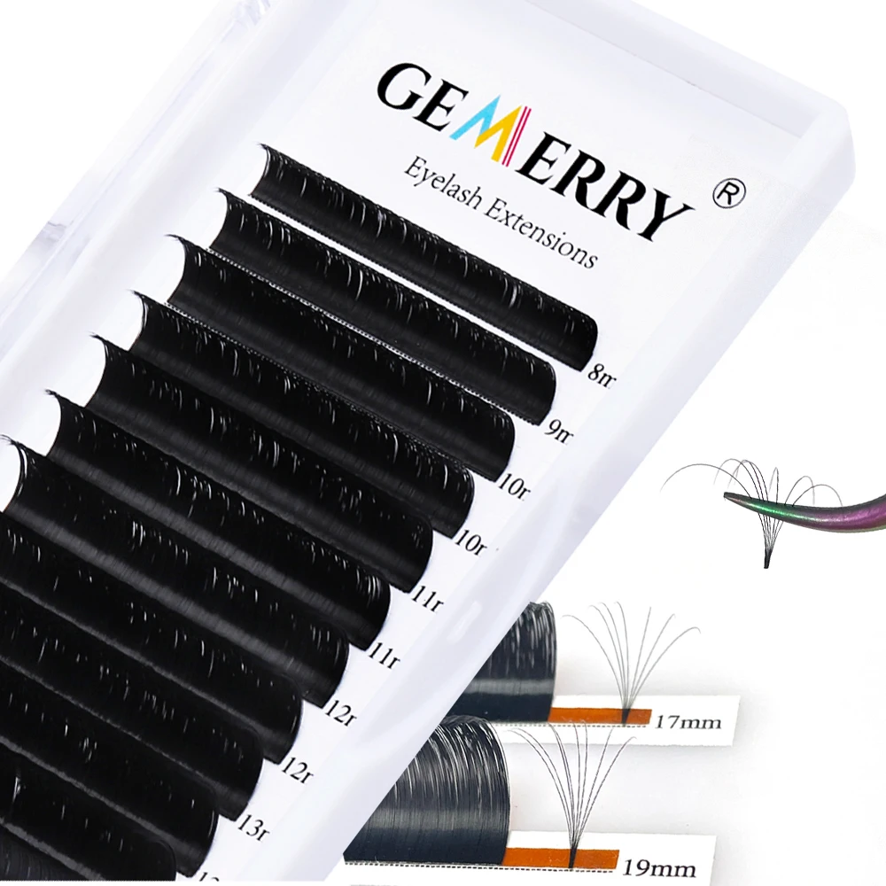 Eyelash Extension 0.07/0.05mm Thickness Easy Fanning Blooming Volume Lashes Super Long Individual Eyelashes Fan Gemerry Eyelash