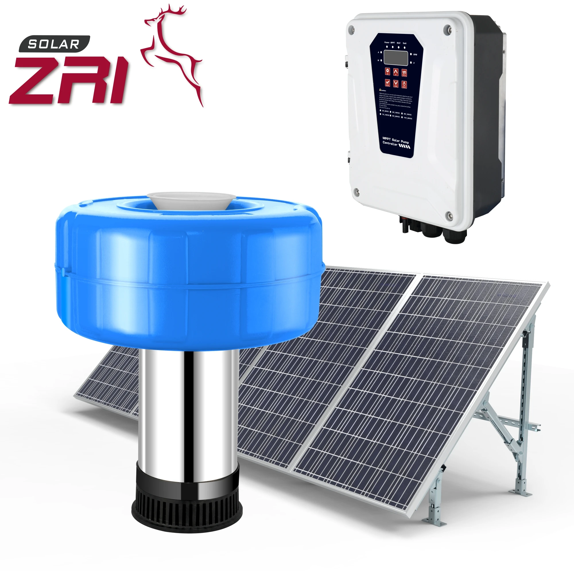 AC/DC Гибридный 1HP солнечный DC кислородный аэратор для пруда