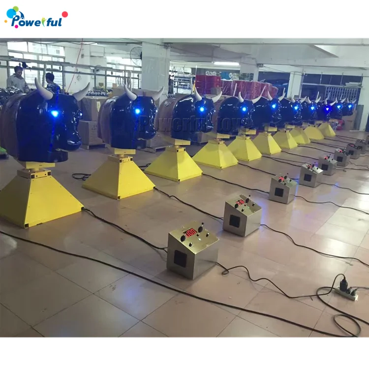 Round Amusement Park Mechanical Bull Rides Machine Rodeo for Trampoline