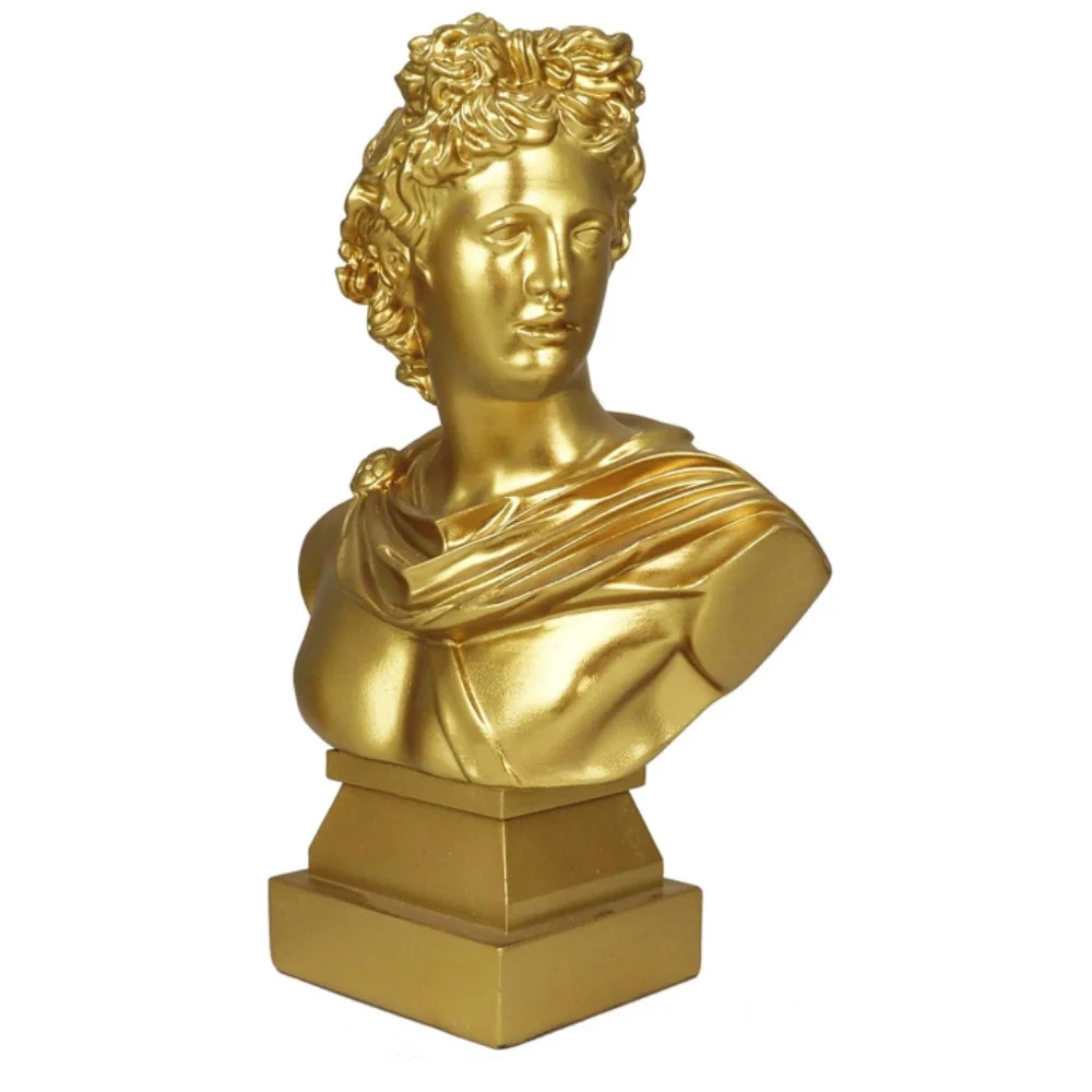 Custom Vintage Gold Apollo Figurine Simple Art Greek Statue Symbolizing Good Luck and Wisdom Resin Craft Decoration for Home