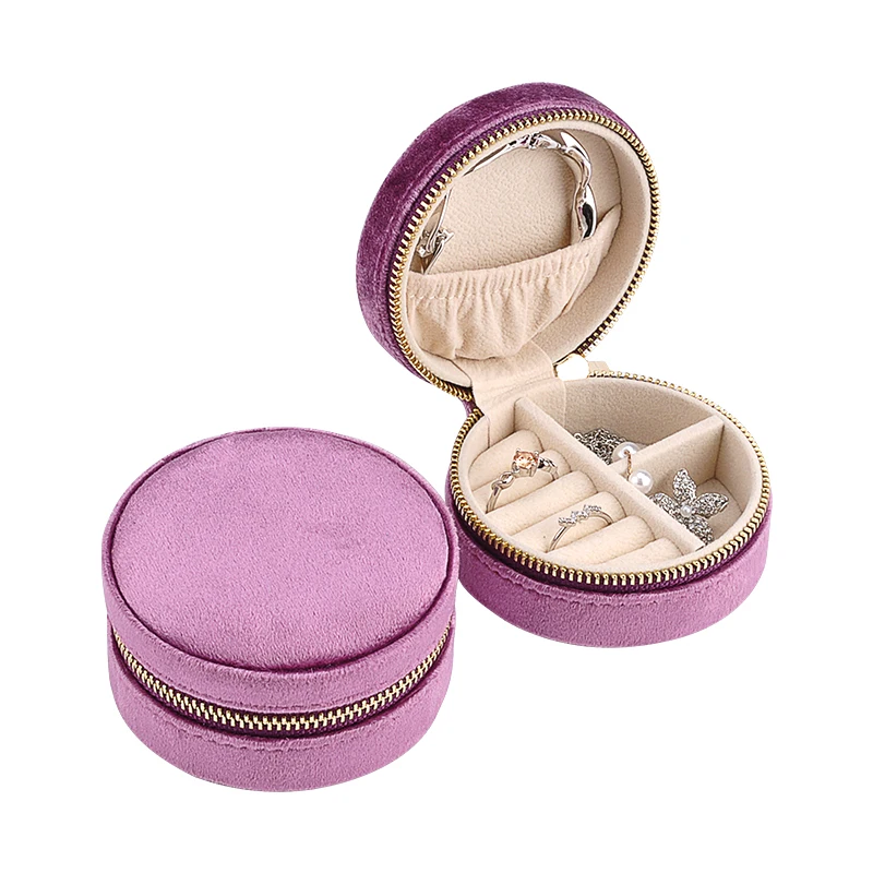 High Quality Mini Jewellery Ring Travel Organizer Display Luxury Wholesale Velvet Jewelry Box