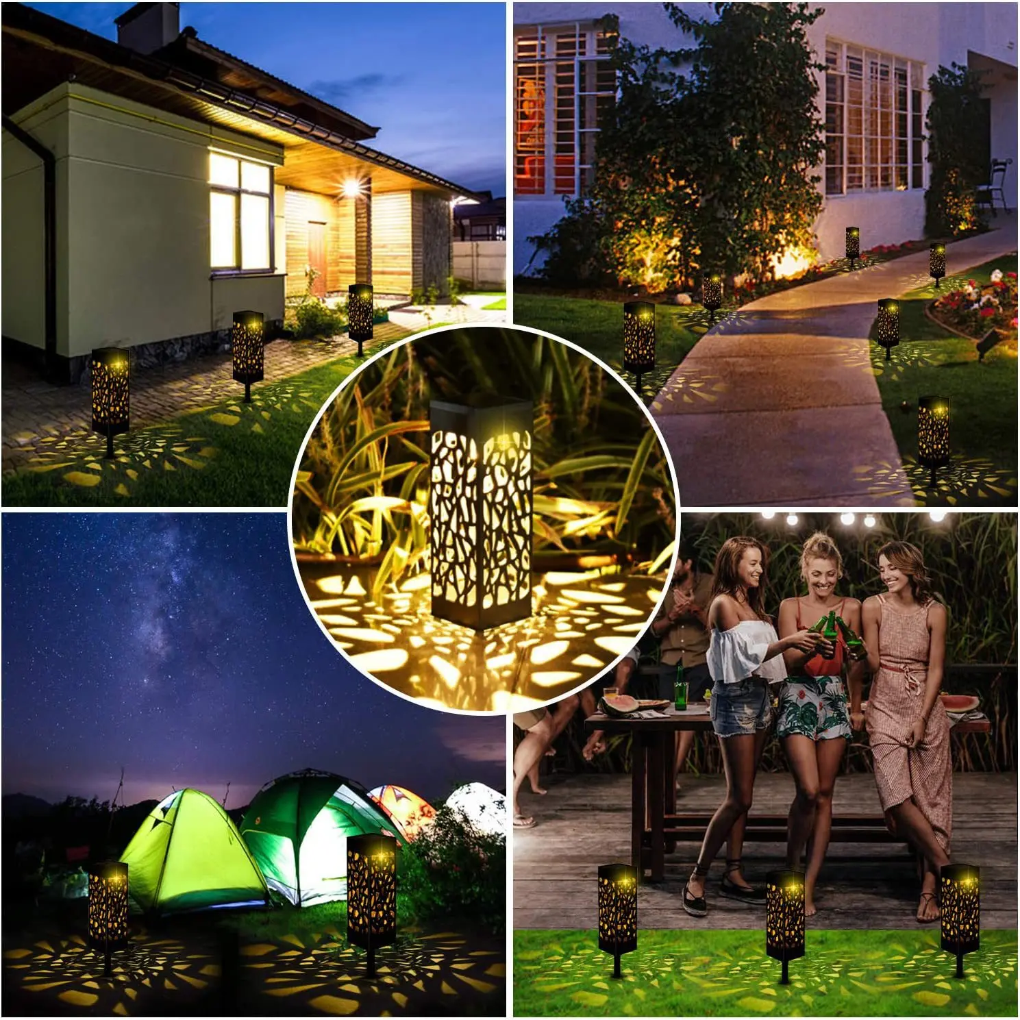 Solar wireless hollow lawn light outdoor garden garden balcony landscape lawn lamp for garden decoration