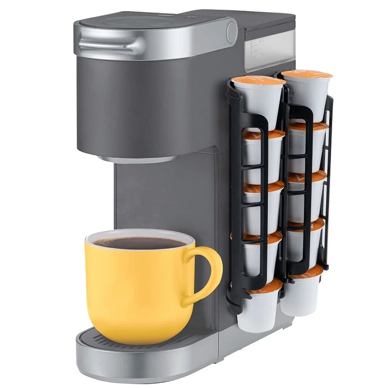 Coffee Pod Holder Side Mount K Cup Pods Dispenser compatible with Coffee Makers Perfect Coffee Capsule Holder for Small Counters