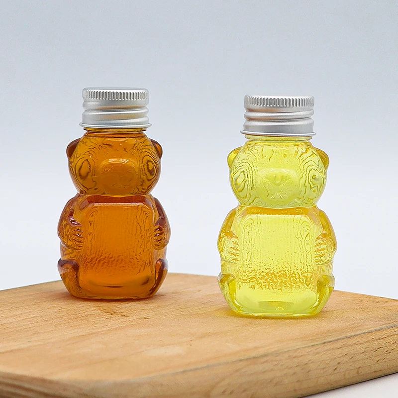 Mini 45ml Bear Shape Honey Bottles Containers with Screw Tops