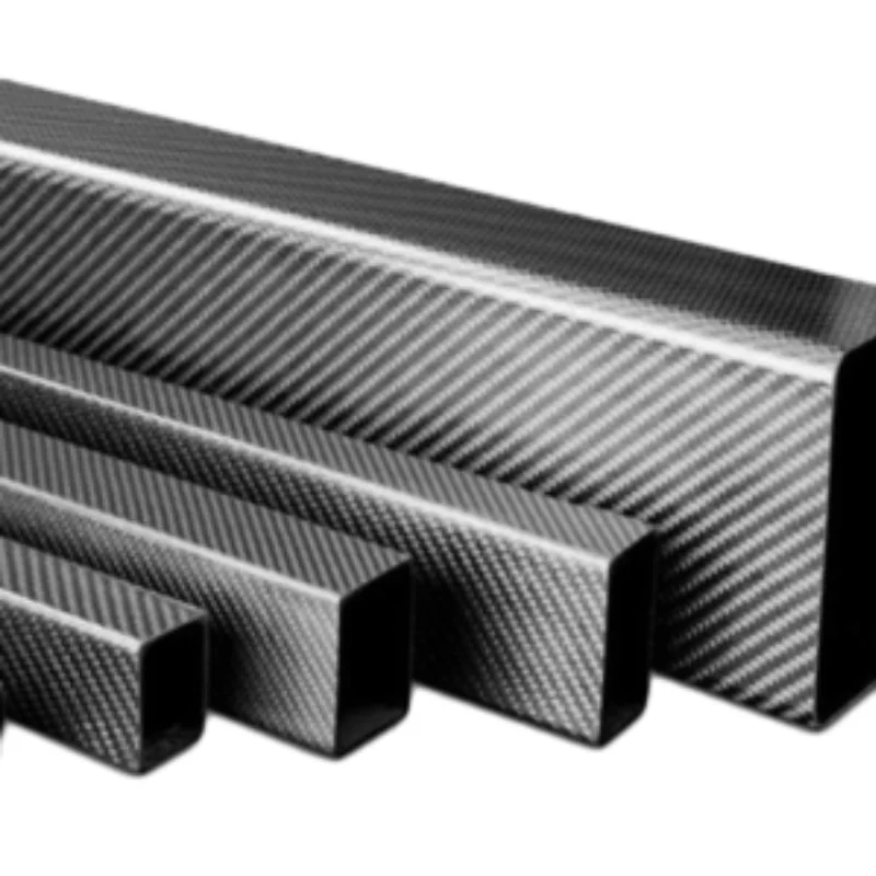 Durable Stylish Upscale Black Carbon Fiber Square Rectangular Tube Pipe Lightweight Carbon Rod Box Case Sports Industrial