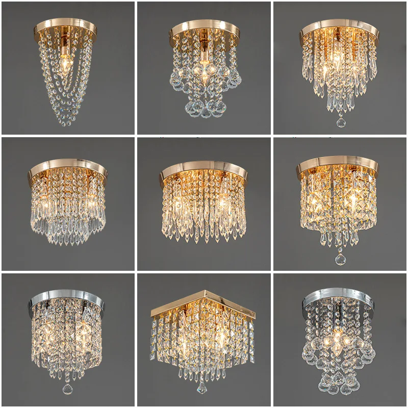 Wholesale Iron Crystal Material Flower Shape Fashion Modern Led Ceiling Lights Various Specifications Ceiling Led Panel Light