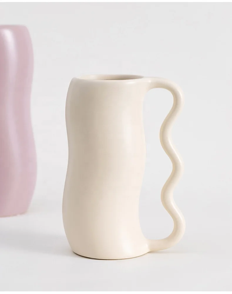 Artistic matte table decorations decorative vases decor ceramic vase home china ceramic vase with handle