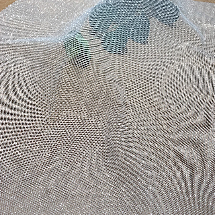 Beautiful Tulle Fabric Nylon Silver Line Mesh Fabric For Wedding Tutu Dresses