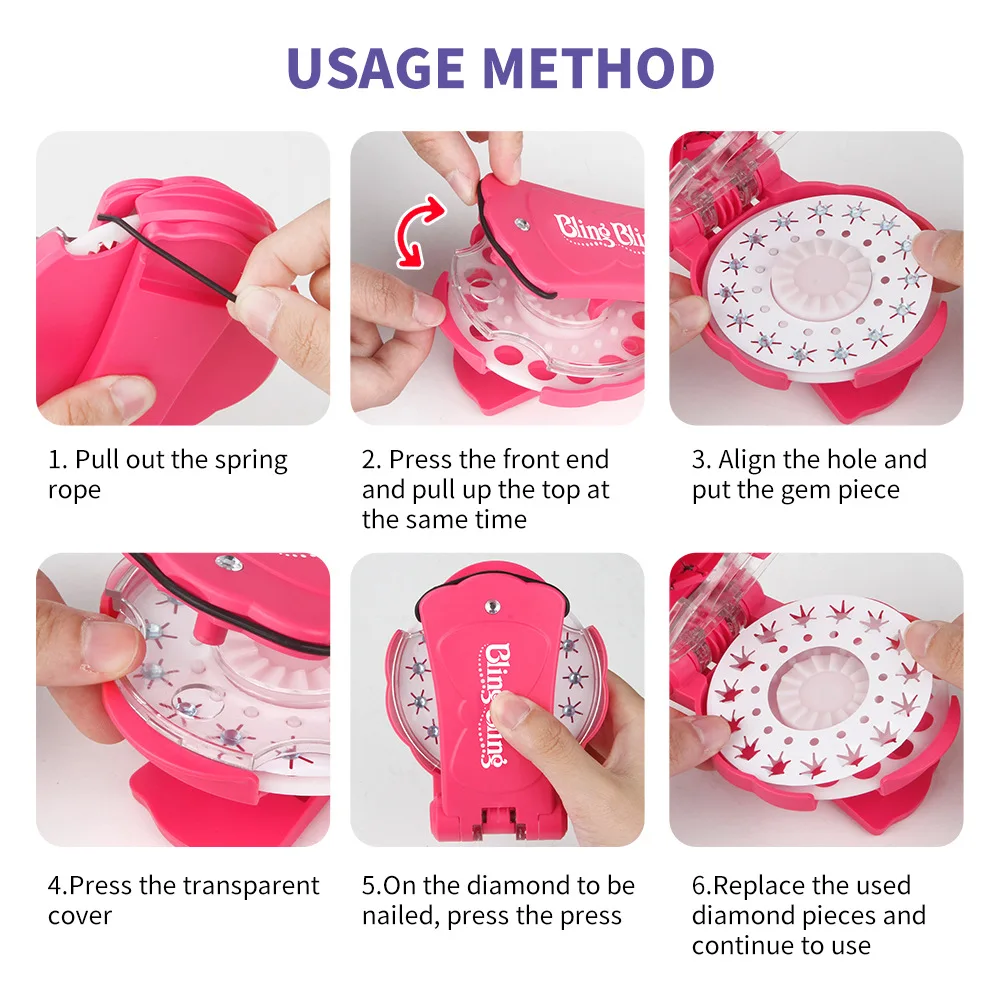 Factory price Make Your Own Fashion Headband Cross Border bling Magic Nailing Rig Girl Accessories Toy Dress Hair Kids Sticker