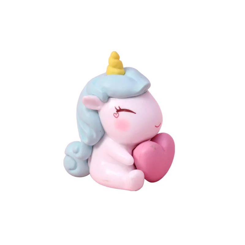 Soododo New Selling Lovely Unicorn Doll Decorations Wholesale Cartoon Model Desktop Cake Decoration Ornaments