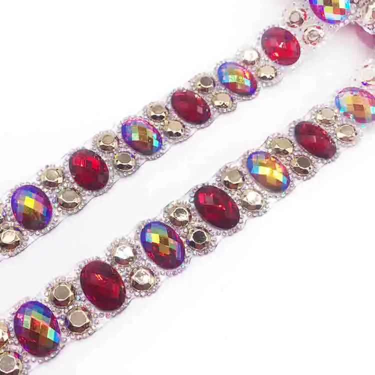 customized carnival costume manufacturer jewelry rhinestone trimmings clothing diamond chain trims