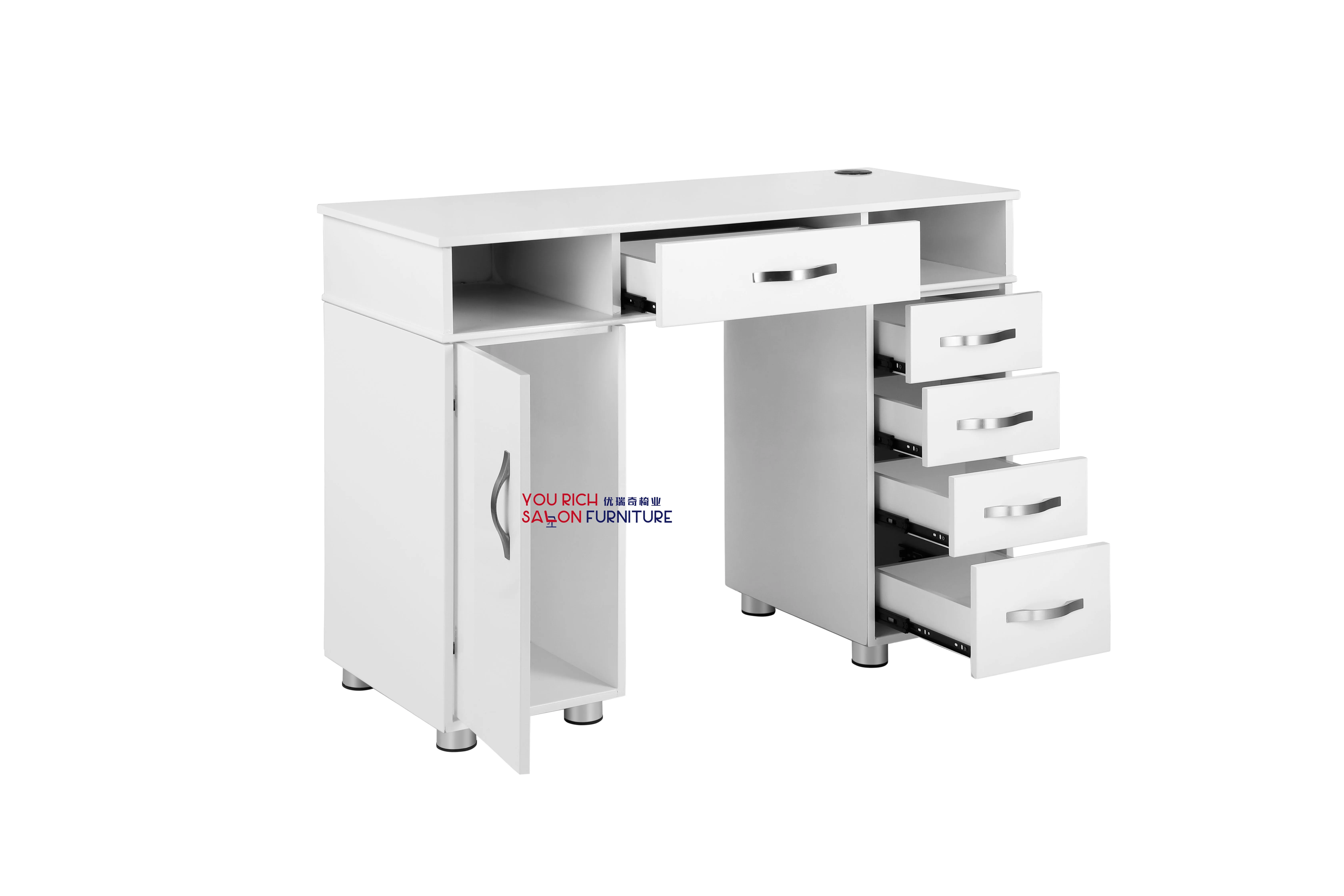 cheap salon furniture high quality  ready to ship manicure table whole nail table with vacuum
