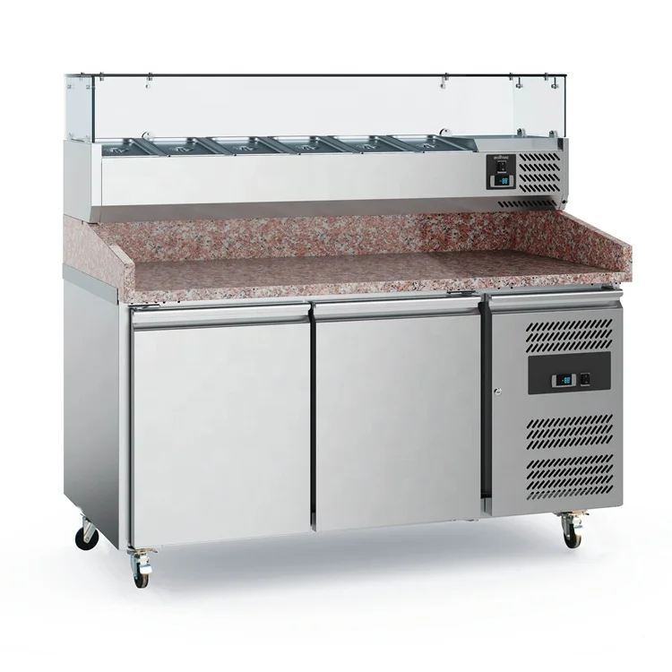 Hot Sale Air Cooling Commercial Pizza Prep Table Counter Chiller For Sale