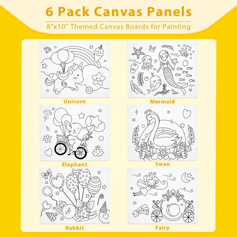 AUREUO Non-toxic Creative Dream Fantasy Themed Girl Kids Kits DIY Painting By Numbers Set