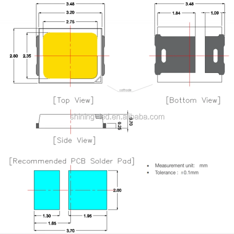 High Luminous Original Samsung Mid Power White 2835 SMD LED Chip LM281B+ Pro LM281B+ LM281BA+ LM282B+ LM283B+ LM283BS+ LM286B+