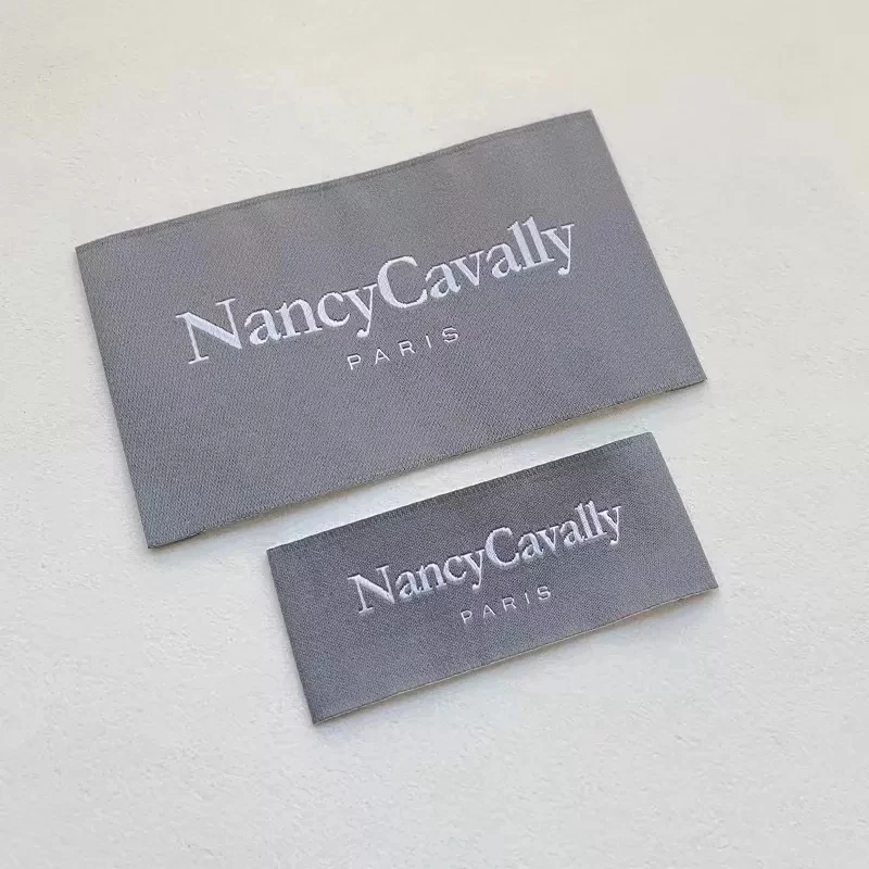 Custom End Fold Garment t shirt brand Labels Factory Product Clothes Personalised Labels Satin woven Label For Clothing