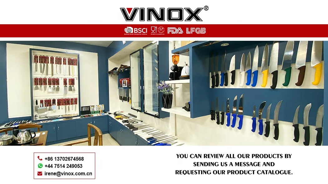 Butcher House Kitchen Stainless Steel  Knife 8pcs Set chef  boning Fillet Butcher Knife Set with PP Handle and knife case