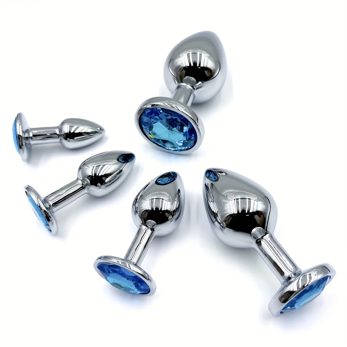 BDSM Metal Anal Plug With Gem Base Beginner To Expert 5 Size Butt Plug G-spot Massage Sexual Wellness Adult Pleasure Sex Toys