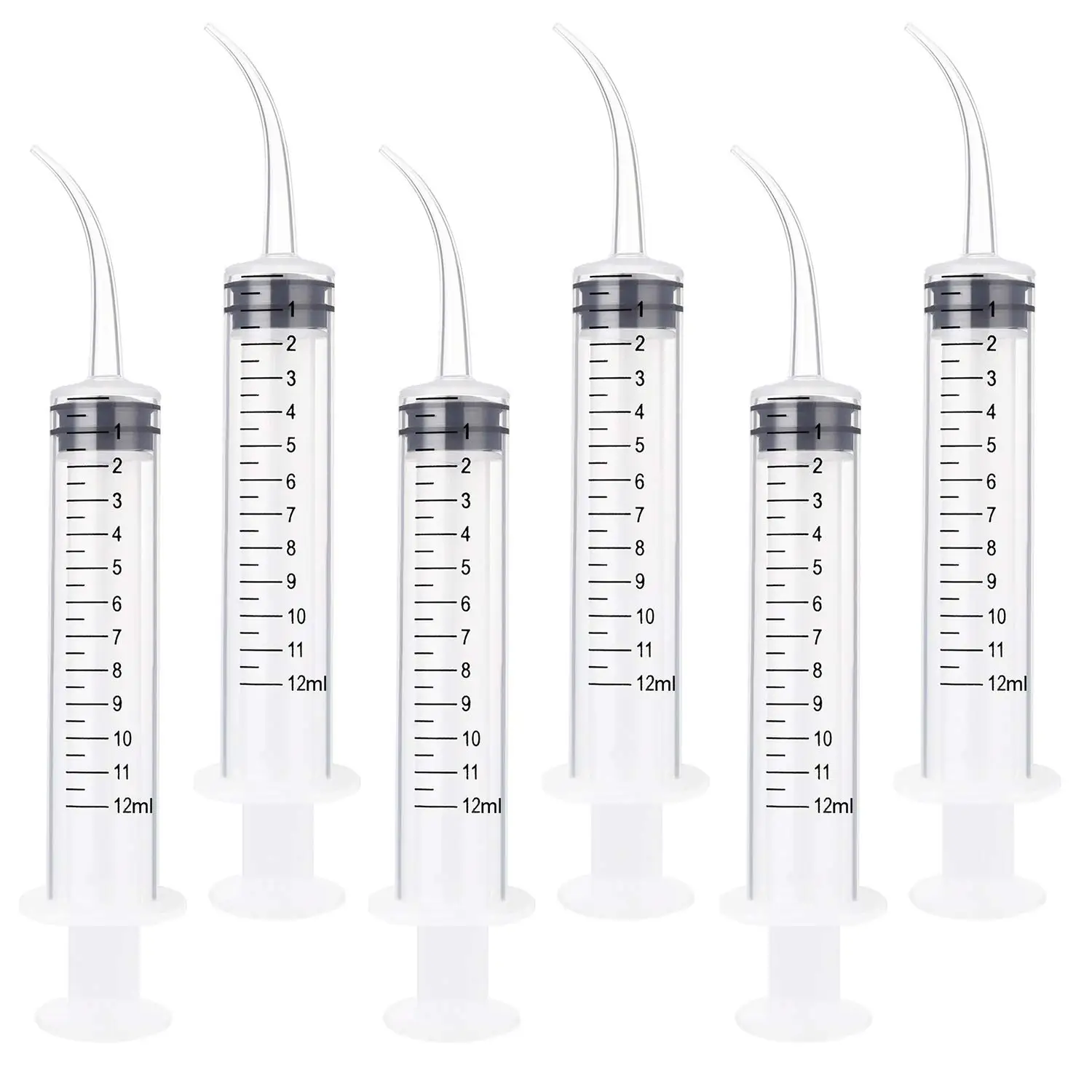 Dental Disposable Syringes curved  Irrigation Syringe 12cc with Scale without Scale