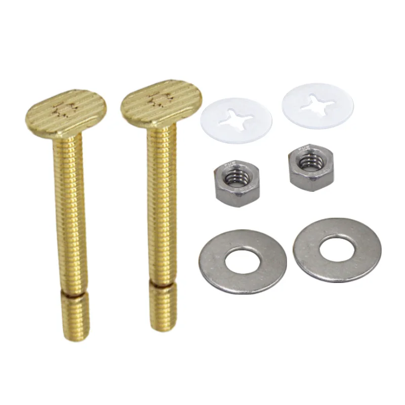 Toilet fixing bolt with washer TD302,Brass Bolt+Stainless steel Washer and Nut+plastic washer