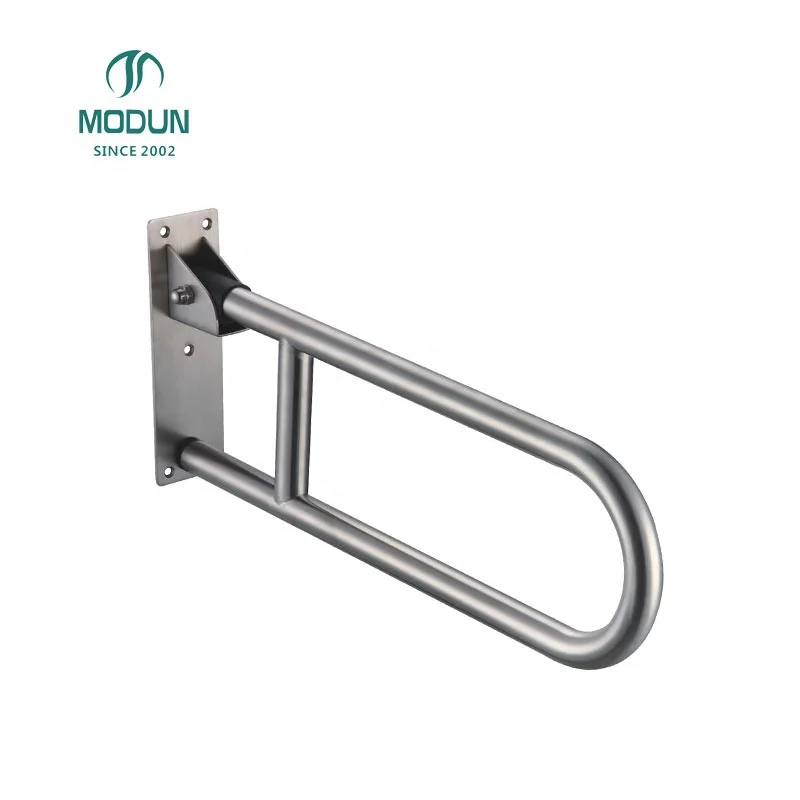 Wall mount stainless steel safety handrails, bathroom flip-up grab bar