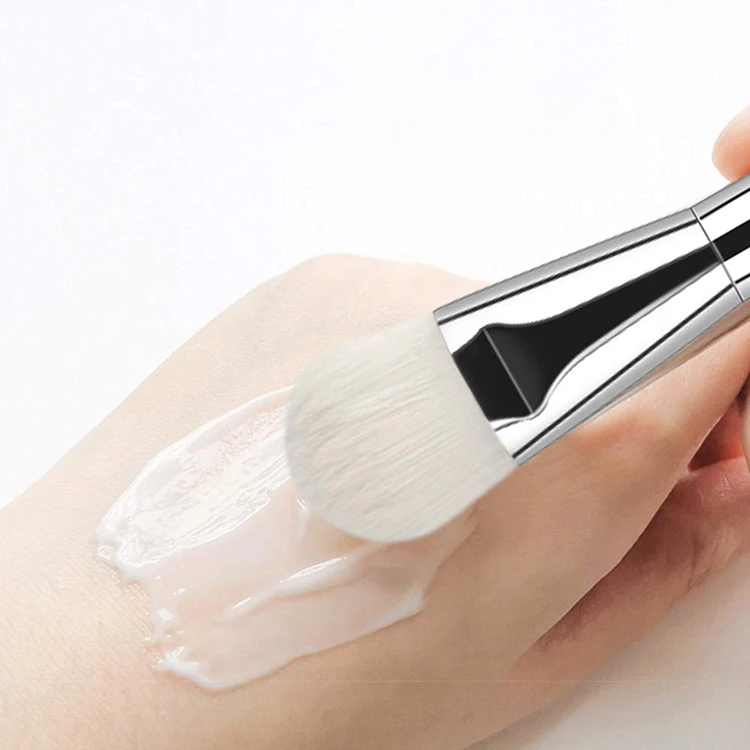 Wholesale Custom Hier Mini Dual Sided Mask Brushes Makeup Double End Plastic Fan Masking Brush And Cosmetic Spatula With  Logo